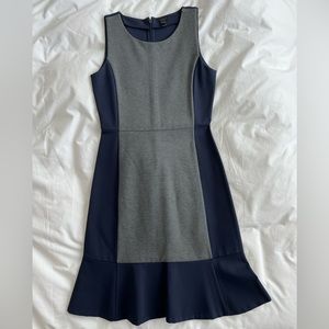 JCrew knee length navy and gray dress size 0